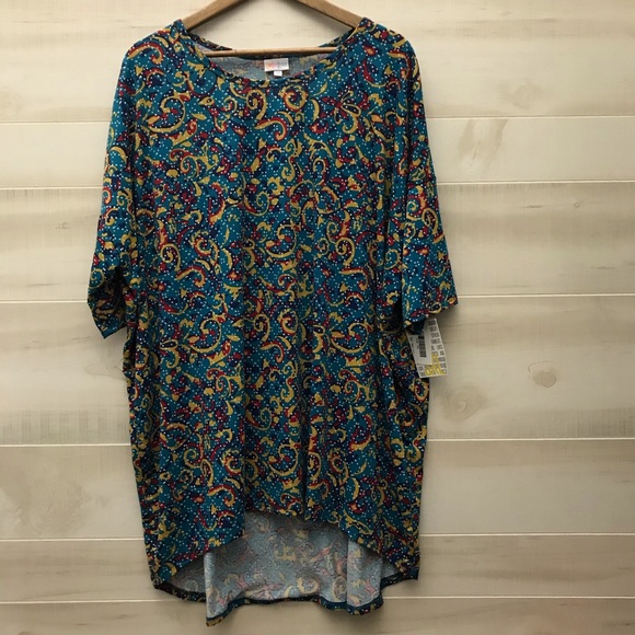 LuLaRoe Tops - NWT Lularoe Irma top blue gold